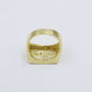REAL 10k Yellow Gold Last Supper Ring Cross Design Men's Ring, Size 10, Sizable