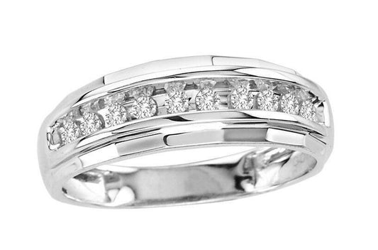 Men 10k Gold White Gold Natural Diamond Band 0.25 Ct Wedding Anniversary Ring