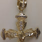 Real 10k Yellow Gold Jesus Crucifix Cross Charm Diamond Cut Pendant