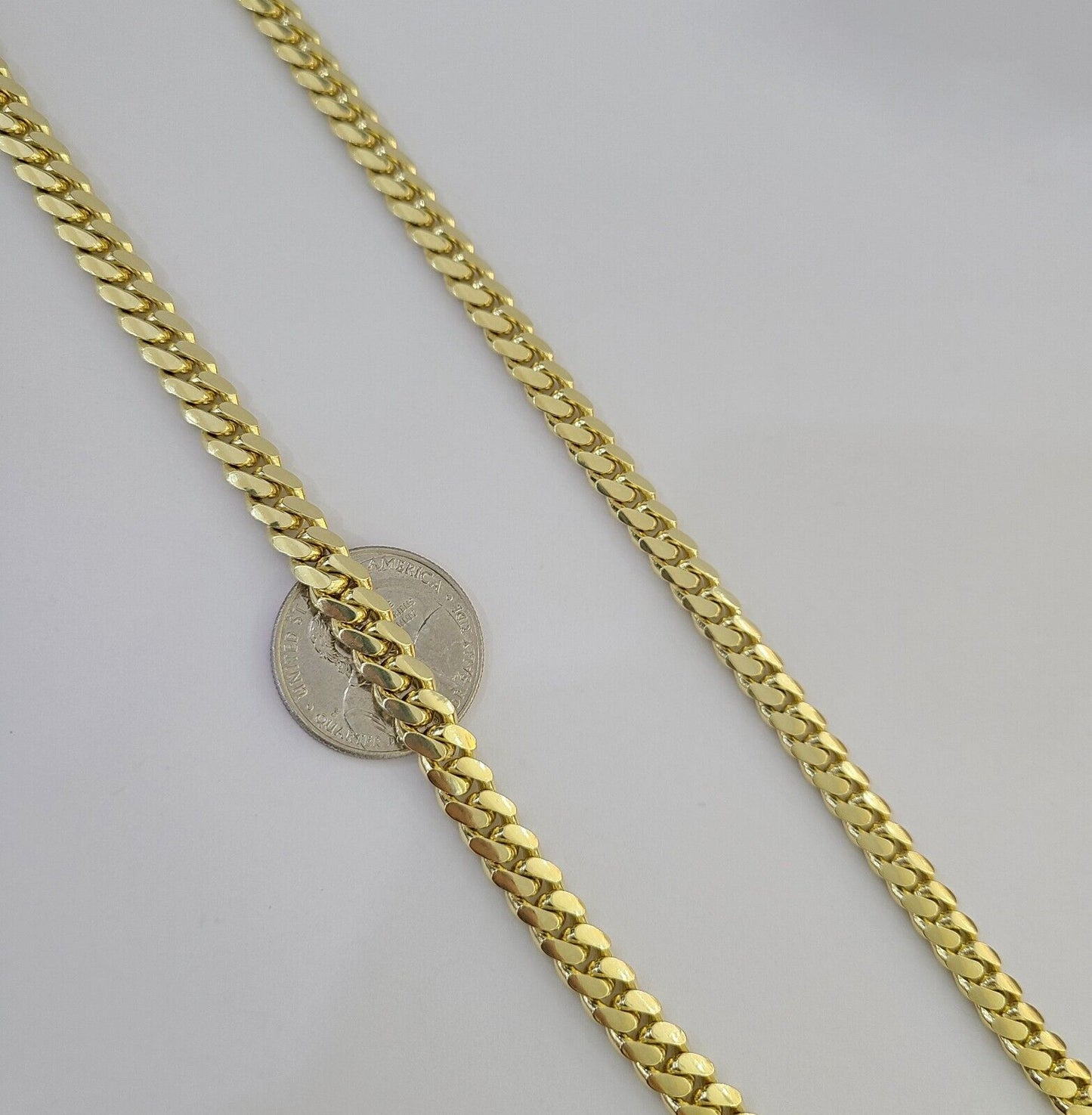 14K Solid Yellow Gold 7mm Miami Cuban Link Chain Necklace 26" Inch 14Kt
