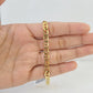 REAL 10k Yellow Gold Bracelet  6mm Anchor Mariner 8" Inch Lobster Lock