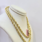 14K Yellow Gold 4mm Rope Chain 20 inch Diamond cut necklace Real 14KT