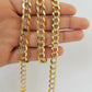 Solid REAL Yellow Gold 10k Cuban Curb Link necklace 8mm gold chain w diamond cut