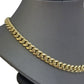 14K Yellow Gold  Miami Cuban Chain 22" Inch Long 7mm Box Lock Necklace REAL
