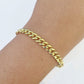 14K Gold Miami Cuban Bracelet 7" Inch 6mm Box Clasp Link men women, REAL 14KT
