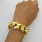 Real 10K Gold Royal Monaco Miami Cuban Link 9" Chain Bracelet w Box Clasp 20mm