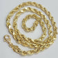 10k Gold Rope chain 6mm 26 Inch Real 10kt Yellow Gold Necklace Diamond Cut
