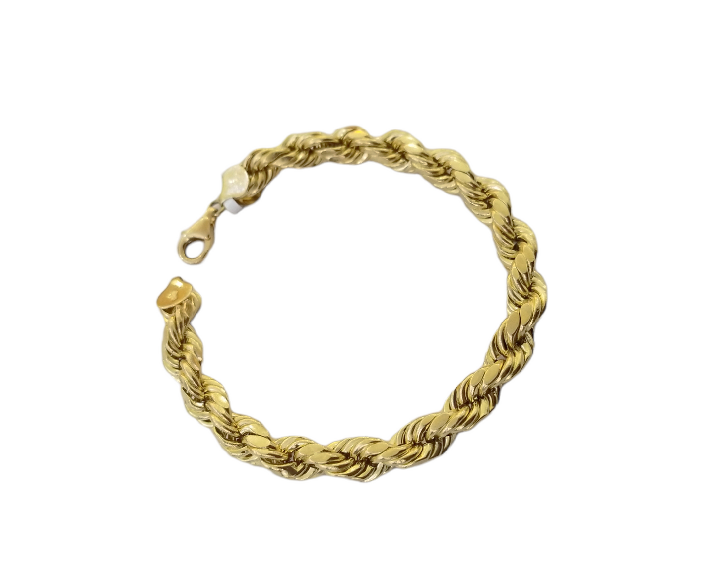 10K Real Gold Bracelet 9" Inch Rope Chain 5mm Lobster Lock Yellow Gold