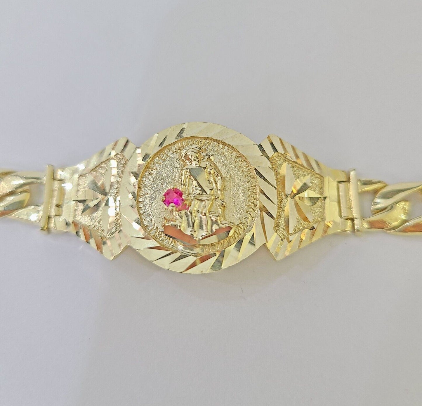 10k Gold St Lazaro Miami Cuban Bracelet Size 8" Inches 8mm 10kt Mens Ladies