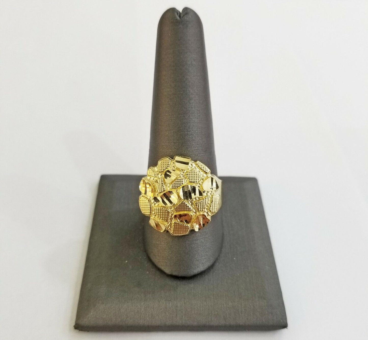 10k yellow Gold Nugget Men Ring Sizable