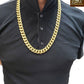 REAL 10k Yellow Gold Miami Cuban Chain Necklace 15mm 24" Inch Box Lock