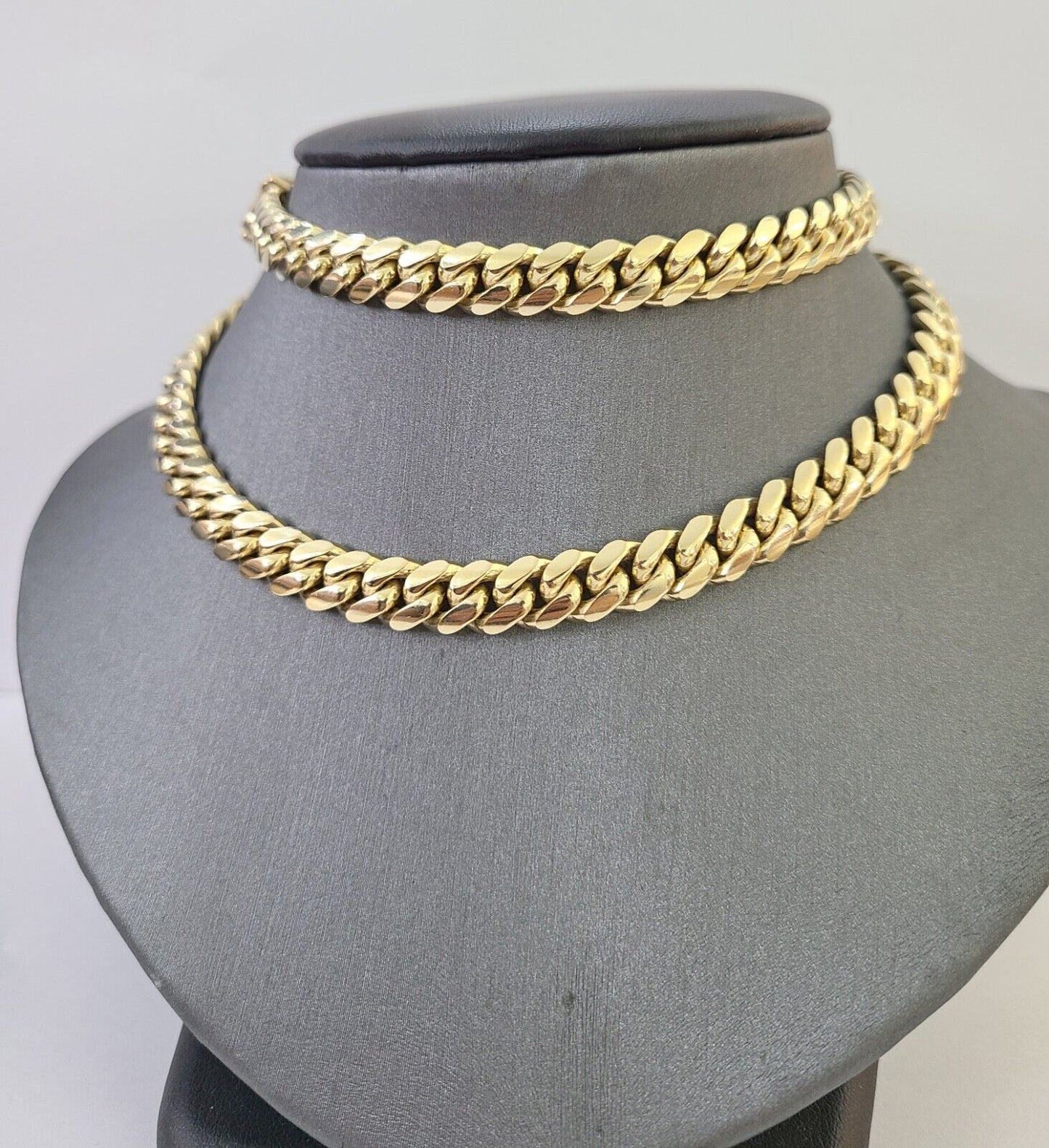 Real SOLID 14k Yellow Gold 9mm Miami Cuban Link Chain Necklace 20" 22" 24" 26"