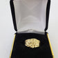 14K Yellow Glold Nugget Band Ring Casual Square Gold Ring 10kt Sizable