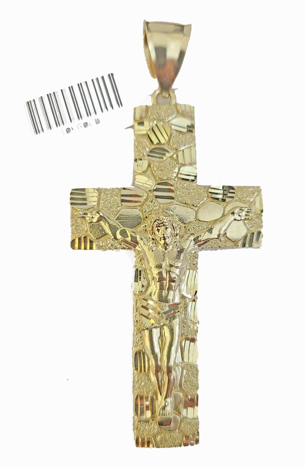 Real 10k Gold Nugget Cross Charm 10kt
