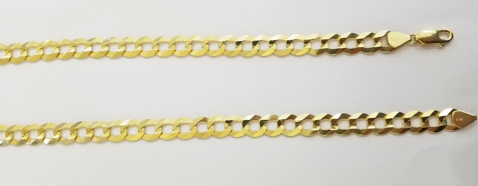 Solid REAL Yellow Gold 14k Gold Cuban Curb Link Chain 24 inch Necklace 10mm