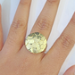 10k yellow Gold Circular Nugget Men Ring Real All Sizes