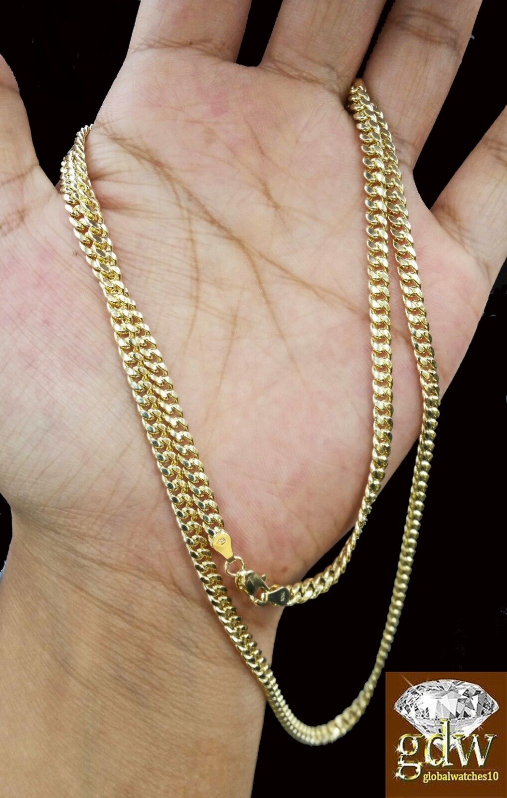 Real 10k Yellow Gold Miami Cuban Chain Necklace 20" 22" 24" 26" Inch Men Women