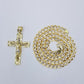 Real 10k Gold Cross And 10k Cuban Link 26" Necklace 3" Pendant Charm Chain Set
