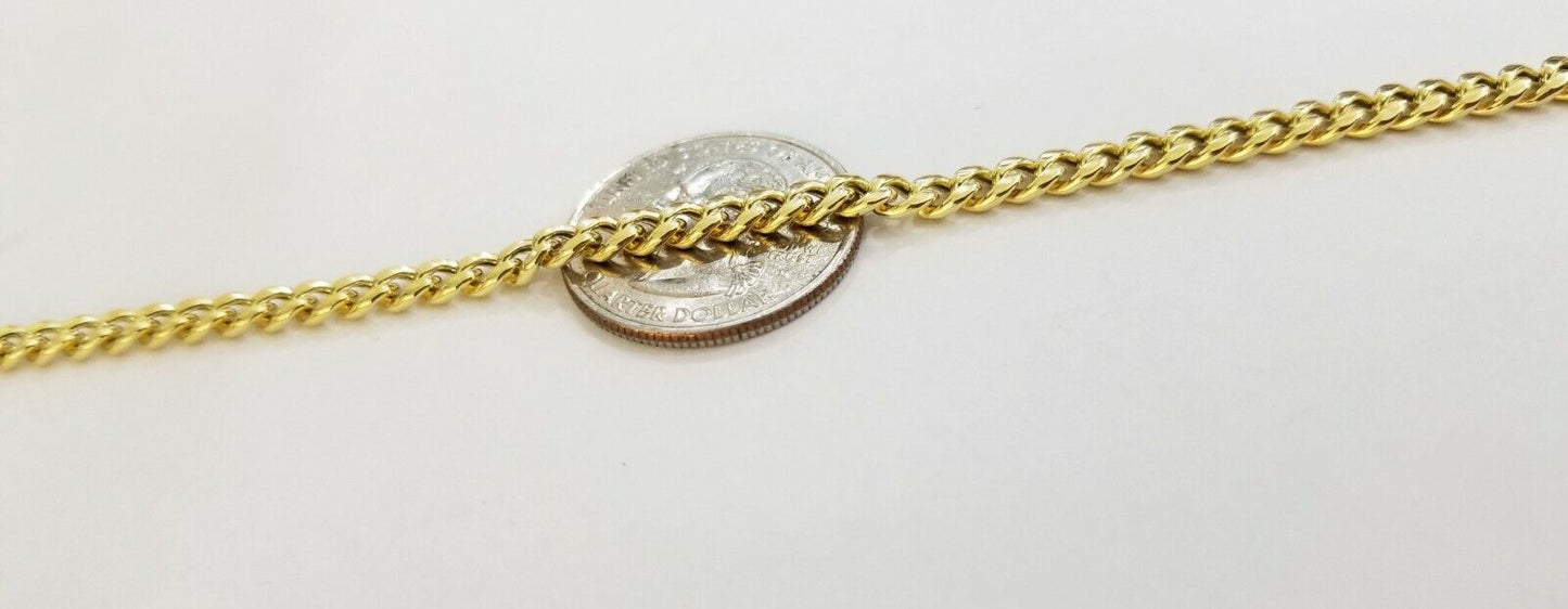 10k Yellow Gold Miami Cuban Bracelet 8inch 5mm lobster lock men women hand chain