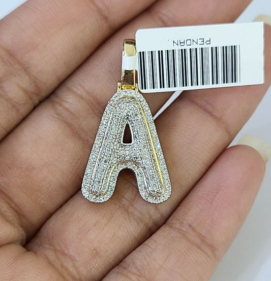 10k Yellow Gold Diamond Letter "A" Initial Alphabet Charm/Pendant Real Genuine