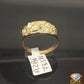 Real 10k Yellow Gold Nugget Ring Band Pinkey casual gift for Men