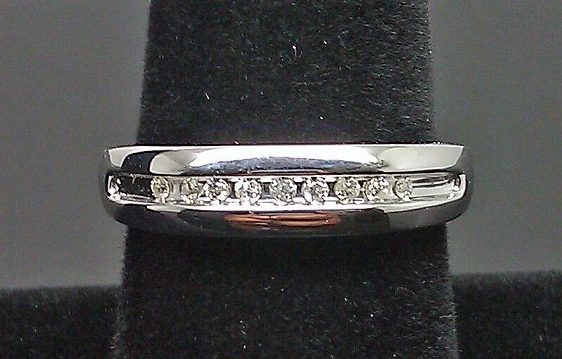 Men 10k Gold White Gold Natural Diamond Band 0.25 Ct Wedding Anniversary Ring