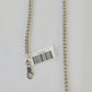 Real 10k Iced Bead Chain White Gold 4mm 24" Necklace Men Women Real Genuine
