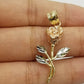 10k Trio Gold Rose Flower Charm Rope Chain Pendant 2.5mm 18 20 22 24 26 28 Inch
