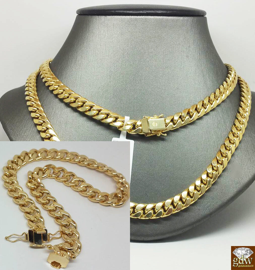 8mm 10k Gold Miami Cuban link Bracelet 7.5" 8" 8.5" 9" REAL 10kt Yellow Gold