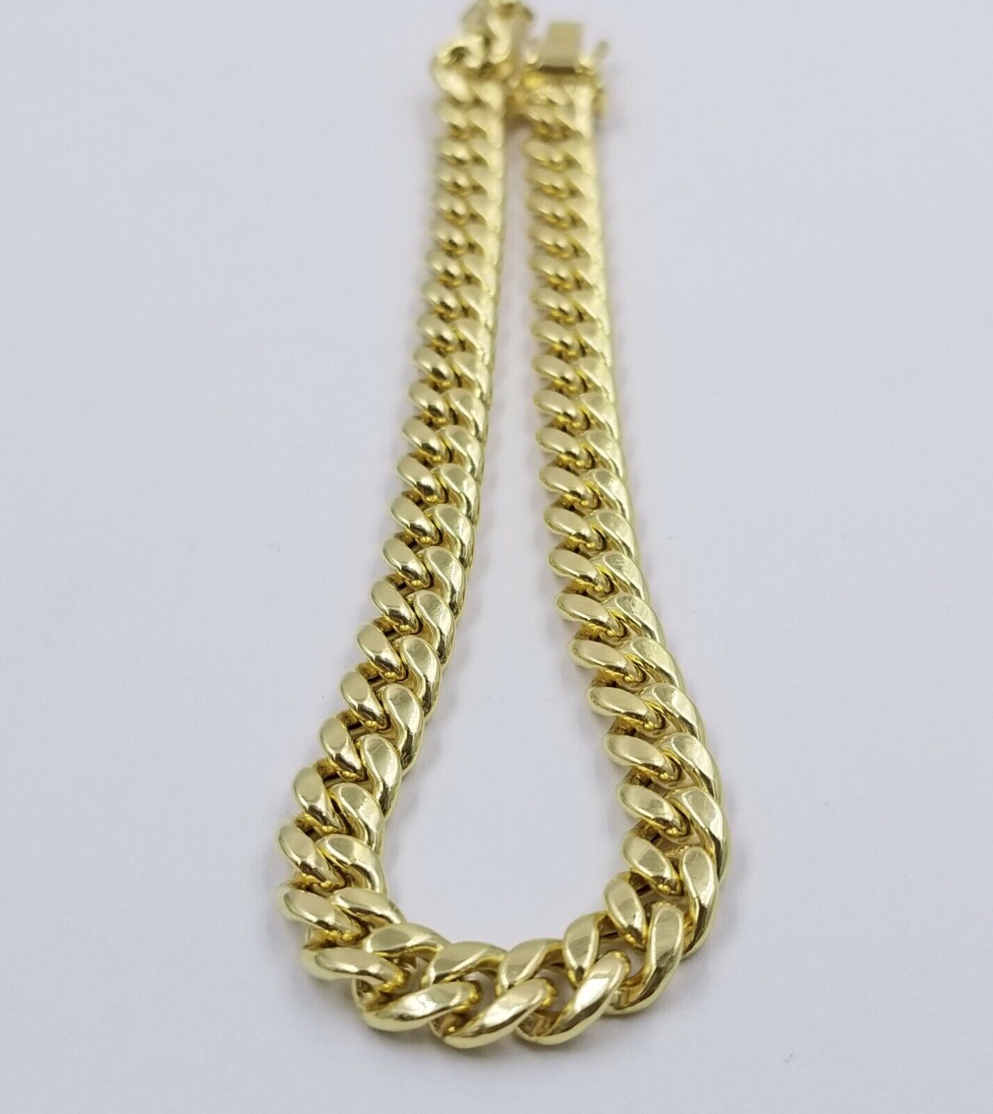 10K Real Yellow Gold Miami Cuban Bracelet 5.5 to 6mm Link 7.5 inch Box Lock Link
