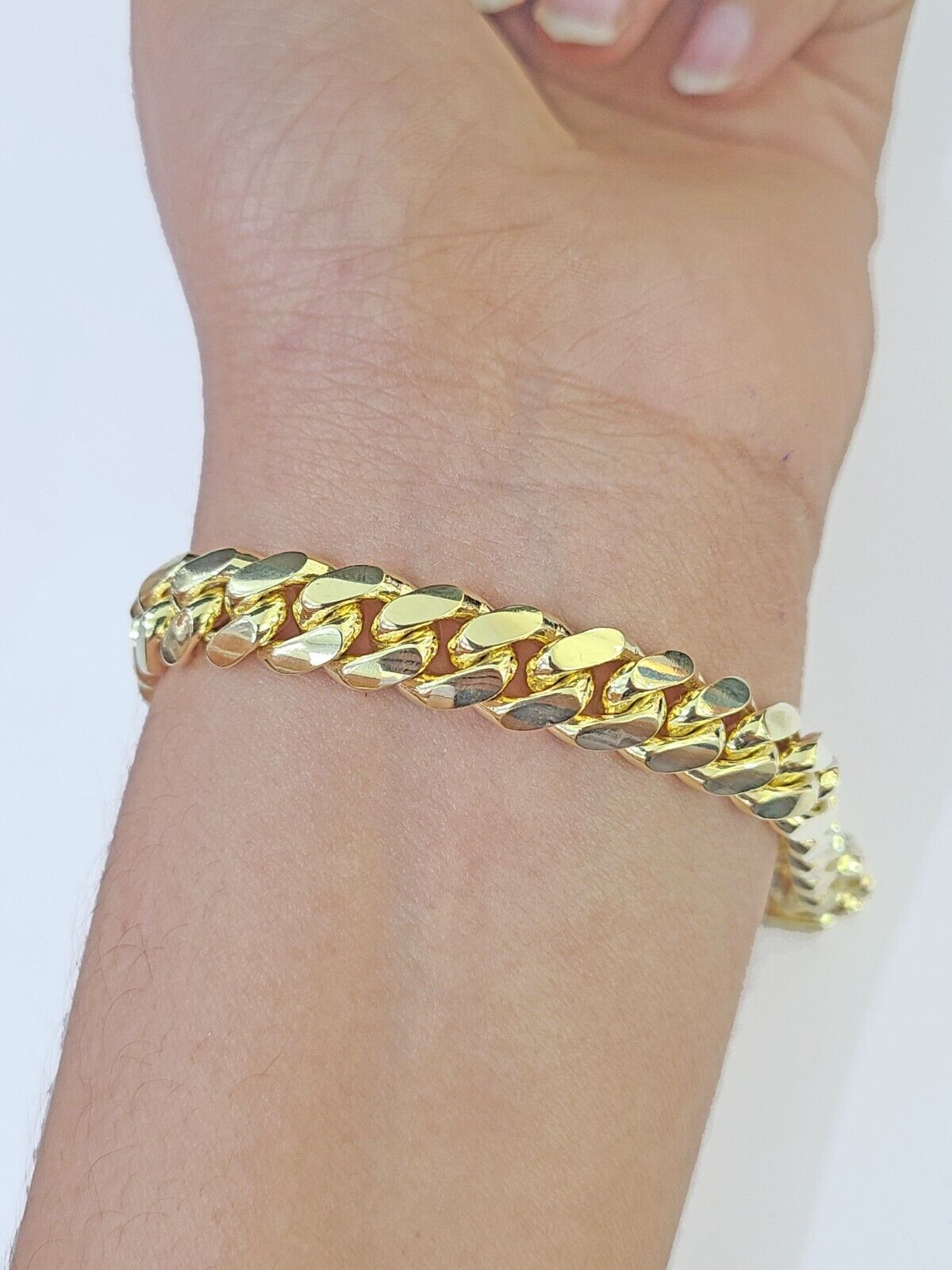 14k Yellow Gold Semi Solid Miami Cuban Bracelet (11.10 mm)