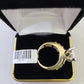 Real 14k Yellow Gold Diamond Ring Rectangle 3.08CT Men Engagement Wedding Ring