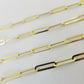 Real 10k Women Paperclip Chain 4mm 22" lobster Clasp 10kt yellow Gold necklace