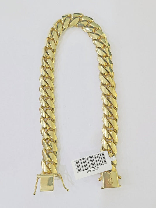 Real 10k Gold Miami Cuban Link Bracelet 10mm 9" Box Lock 10kt Yellow Gold