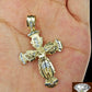 Real 10k Yellow Gold 2 Inch Jesus Charm/Pendant with Diamond Cuts for Men/Women