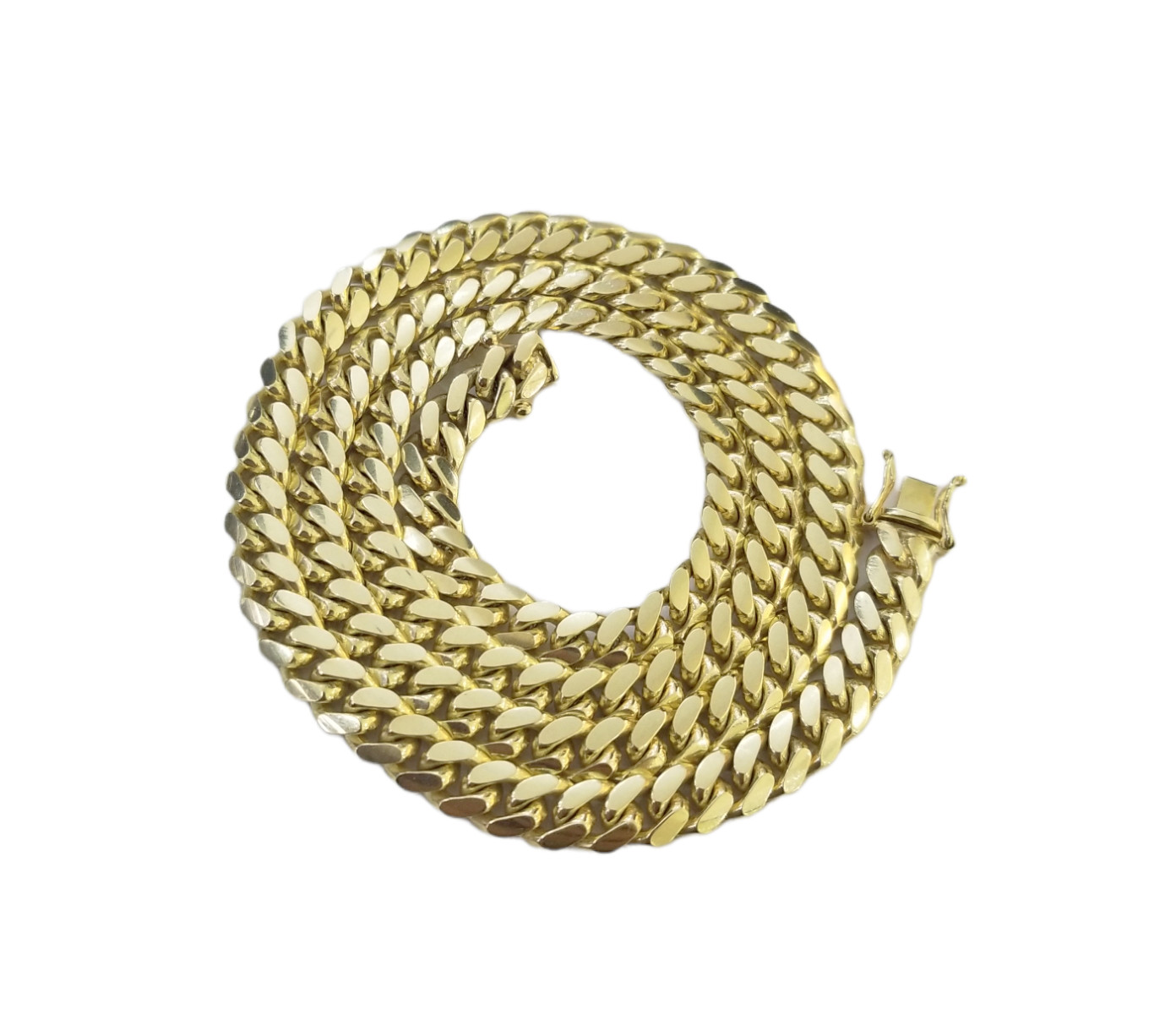 SOLID 10K Yellow Gold Miami Cuban Link Chain 24"Inch 7mm Box Lock Necklace REAL