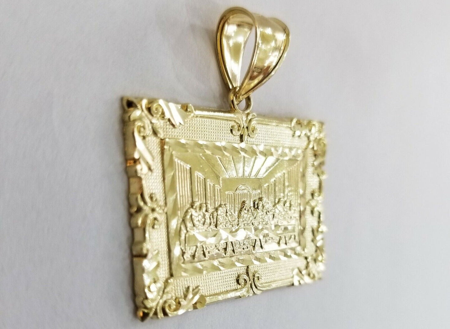 10k last supper charm with Real gold Miami Cuban chain 24inch  5mm 10kt gold set