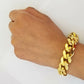 10K Yellow Gold Monaco Bracelet 8 inch 15mm Cuban link Hand chain Real 10kt