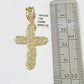 10k Real Yellow Gold Nugget Cross Charm / Pendent 2 inches (approx)