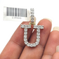 Real 10k Gold & Diamond Letter "U" Initial Alphabet Charm/Pendant 1.25".