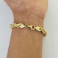 Solid Real 10K Yellow Gold Rope Bracelet 8" Inch 7mm 10kt Real gold men women