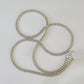 Real 10k Iced Bead Chain White Gold 4mm 24" Necklace Men Women Real Genuine