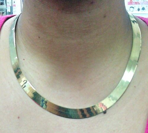 Real 10K Solid Yellow Gold Chain Herringbone Necklace 10mm Thick 22" inch Length