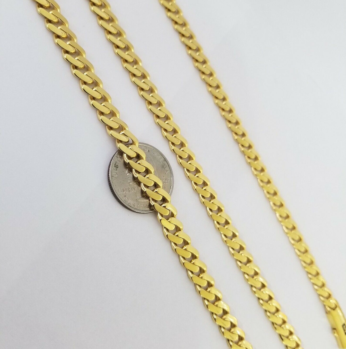 Real 10k Gold Miami Cuban Link Royal 8mm Monaco chain and Bracelet Set