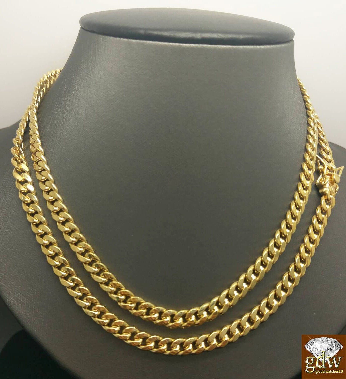 10k Gold Miami Cuban chain Necklace Real  20 22 24 28 30 Inch 6mm Box Lock