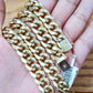 Real 10K Yellow Gold Miami Cuban Chain Necklace 11mm 24" Inch Box Lock Strong