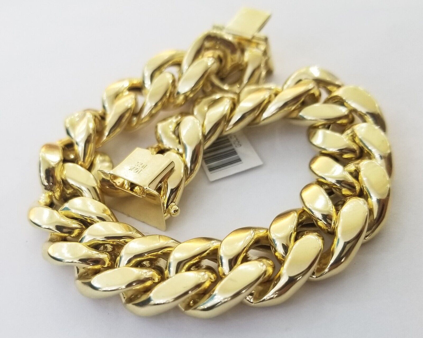 10K Yellow Gold Bracelet 15mm Miami Cuban Link 8.5" Real 10kt Gold Thick mens