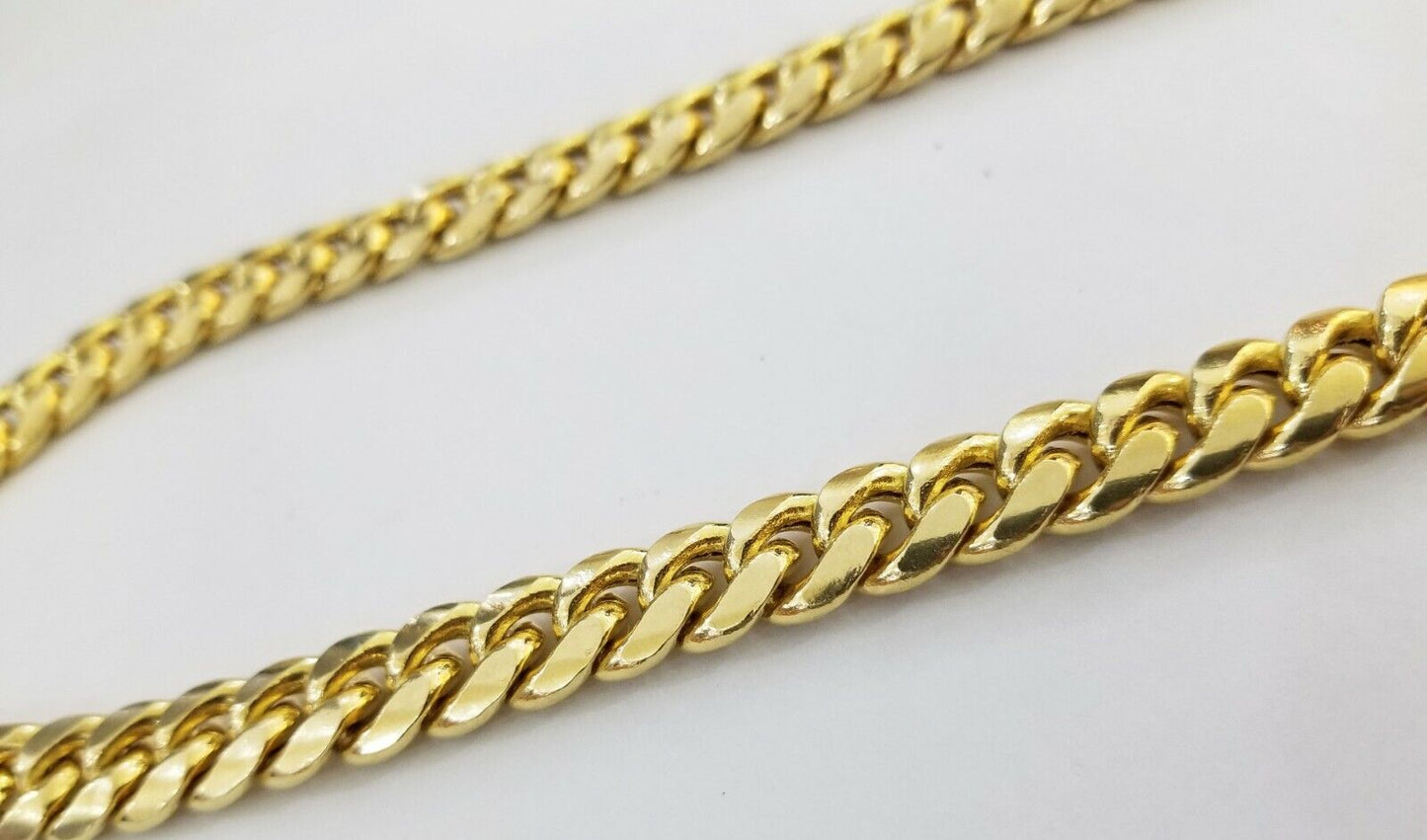 26" inch Real 14K Yellow Gold miami cuban chain 11mm Necklace Lobster lock  14kt