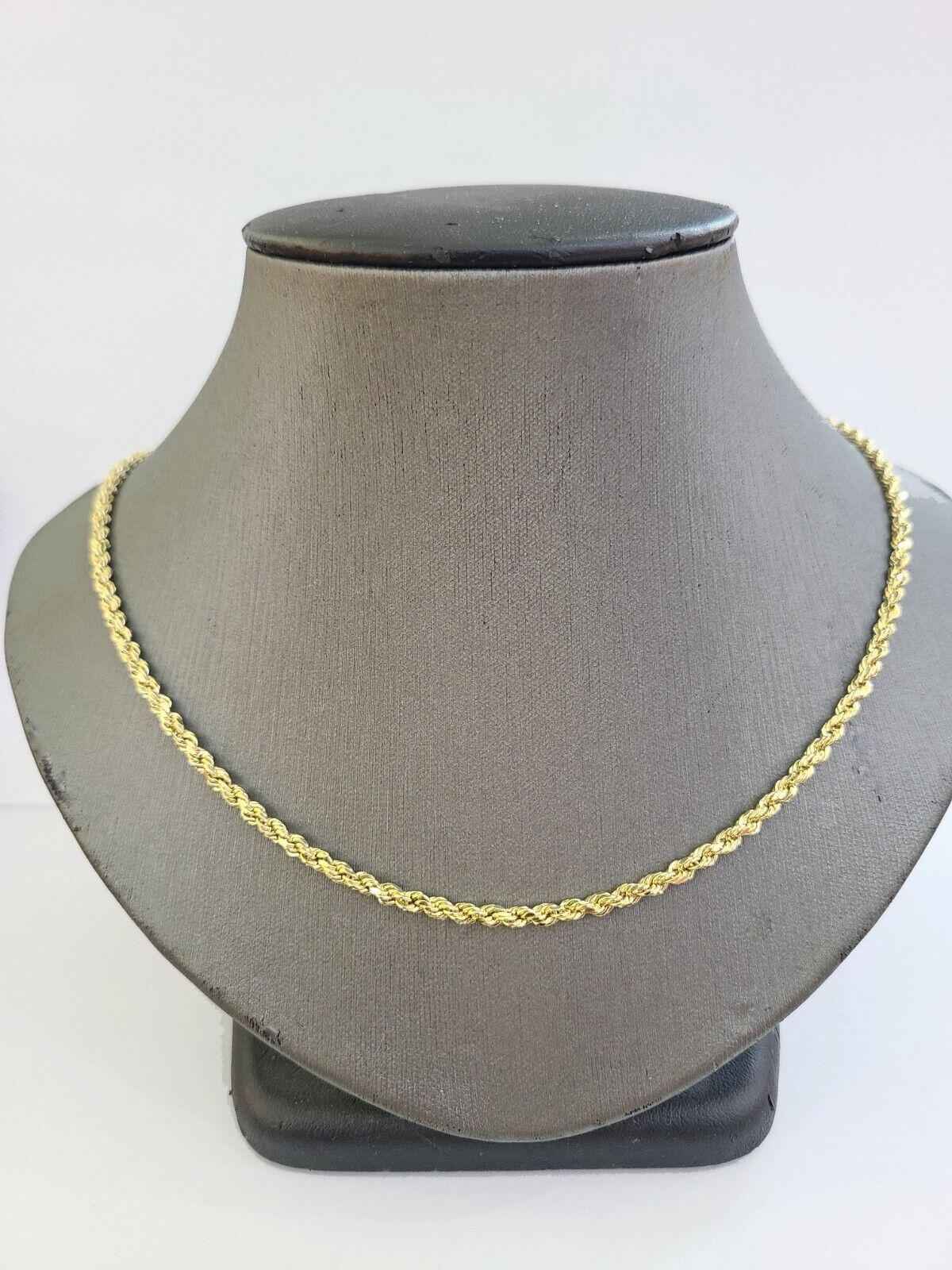 Real  14k Yellow Gold Rope Chain 3mm 22 Inches Ladies Necklace