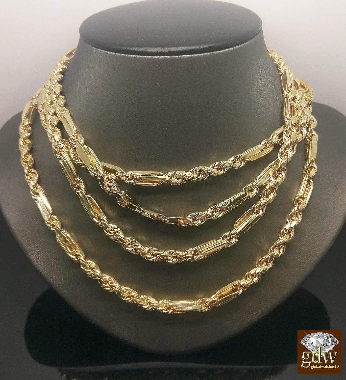 Real 10k Yellow Gold Milano Rope Chain Necklace 5mm 20 inch On Sale Fr ...